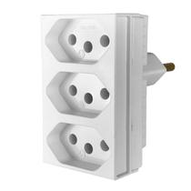 Pino Adaptador Monobloco com 3 Tomadas 20A 250V~ Branco Ilumi 12300 Pino Adaptador Monobloco com 3 Tomadas 20A 250V~ Branco Ilumi 12300