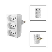 Pino Adaptador Triplo 3 Pinos Monobloco 20A 250V Branco Pino Adaptador Triplo 3 Pinos Monobloco 20A 250V Branco