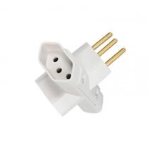 Pino Adaptador Universal Ilumi 2p+T 10A/250V, 3 Saídas, Cinza - Embalagem com 10 Unidades