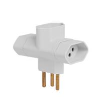 Pino Bipolar 3 Saidas Tipo T 2P+T 10A 250V Branco Ilumi Pino Bipolar 3 Saidas Tipo T 2P+T 10A 250V Branco Ilumi