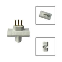 Pino Bipolar Benjamin 3 Saídas Tipo T 10A 250V Branco