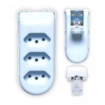 Pino de Tomada Barra 10A Fêmea 3x1 2P+T Extensão Branca