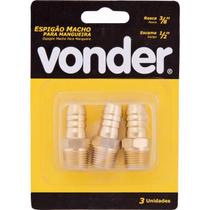 Pino Espigão Fixo Macho de 1/4 x 3/8" 03 Peças