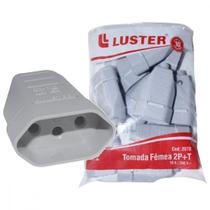 Pino Femea Luster 2 Polos+Terra 10A. Cinza 2078 - Kit C/10 Pecas