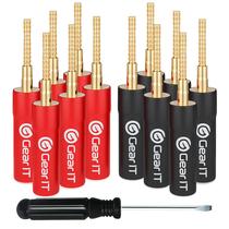 Pino flexível Banana Plugs GearIt para fio de alto-falante (6 pares) Pino flexível Banana Plugs GearIt para fio de alto-falante (6 pares)