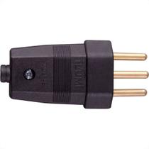 Pino Macho 2 Polos+Terra Ilumi 10A Preto 1407Pct - Kit C/10