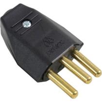Pino Macho 2 Polos+Terra Perlex 10A Preto 1043Prc/10 - Kit C/10