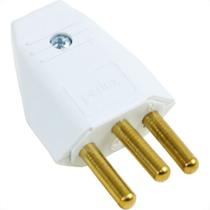 Pino Macho 2 Polos+Terra Perlex 20A Branco 1048Brc/10 - Kit C/10 Pino Macho 2 Polos+Terra Perlex 20A Branco 1048Brc/10 - Kit C/10