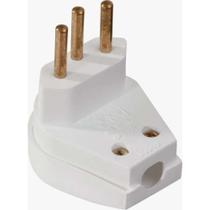 Pino Macho 3p 10a Triangular Branco Com Prensa Cabo - Pvc 10a - 250v
