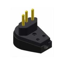 Pino Macho 3P 10A Triangular com Prensa Cabo Preto - Ilumi