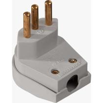 Pino Macho 3p 10a Triangular Pvc Cinza Com Prensa Cabo - Mectronic