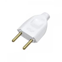 Pino Macho Flp 2 Polos 10A. Oco Branco - Kit C/10 Pecas Pino Macho Flp 2 Polos 10A. Oco Branco - Kit C/10 Pecas