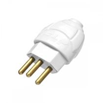 Pino Macho Flp 2 Polos+Terra 10A. Macico Branco ./ Kit Com 10 Peças