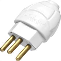 Pino Macho Flp 2 Polos+Terra 20A. Macico Branco - Kit C/10 Pecas Pino Macho Flp 2 Polos+Terra 20A. Macico Branco - Kit C/10 Pecas