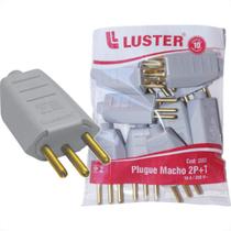 Pino Macho Luster 2 Polos+Terra 10A. Cinza 2063 - Kit C/10 Pecas Pino Macho Luster 2 Polos+Terra 10A. Cinza 2063 - Kit C/10 Pecas