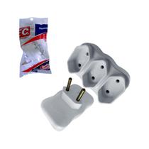 Pino Multiplicador de 3 Tomadas Branco FC 2 Pinos Pino Multiplicador de 3 Tomadas Branco FC 2 Pinos