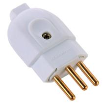 Pino Plug Macho Tramontina 2P+T 10A Branco - Embalagem com 10 Unidades