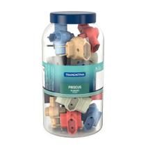 Pino Plug T Tramontina 2P 10A 6 Cores Pote - Embalagem com 20 Unidades Pino Plug T Tramontina 2P 10A 6 Cores Pote - Embalagem com 20 Unidades
