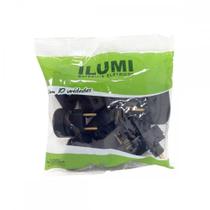 Pino Prensa Cabo Ilumi Gigante 2 Polos 10A Preto 1414Pct - Kit C/10 Pino Prensa Cabo Ilumi Gigante 2 Polos 10A Preto 1414Pct - Kit C/10