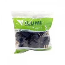 Pino Prensa Cabo Ilumi Gigante 2 Polos+Terra 10A Preto 1418Pct - Kit C/10 Pino Prensa Cabo Ilumi Gigante 2 Polos+Terra 10A Preto 1418Pct - Kit C/10