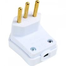 Pino Triangulo 2 Polos+Terra Perlex 10A Branco 2055Brc/10 - Kit C/10