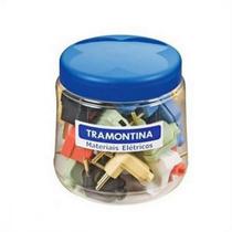 Pino Triangulo Tramontina 2 Polos 10A. Colorido Pote - Kit C/24 Pecas