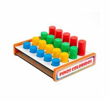 Pinos Coloridos Brinquedo Educativo Pedagógico em MDF