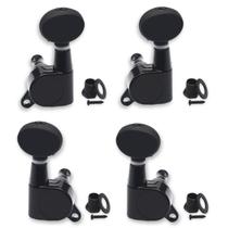 Pinos de afinação de ukulele SAPHUE 2R2L com engrenagem selada para ukulele preto Pinos de afinação de ukulele SAPHUE 2R2L com engrenagem selada para ukulele preto