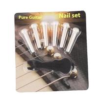 Pinos De Ponte Para Violão Acústico, 6 Peças, De Metal Latão, Tipo Cone Fixo, Para Cordas E Pestana,