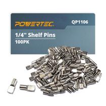 Pinos de prateleira POWERTEC QP1106 100 peças niquelados 6 mm
