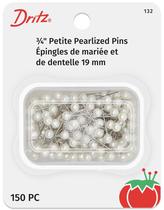 Pinos Dritz 132 Pearlized Petite White de 6 mm (150 unidades)