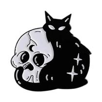 Pins De Esmalte, Broches E Distintivos De Lapela Com Temas De Gato Fantasma Branco, Abóbora E