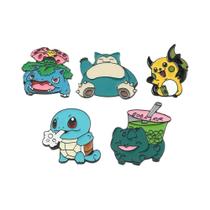 Pins De Esmalte Coloridos De Personagens De Desenho Animado Pikachu Psyduck Squirtle Elf 5 6PCS Pins De Esmalte Coloridos De Personagens De Desenho Animado Pikachu Psyduck Squirtle Elf 5 6PCS