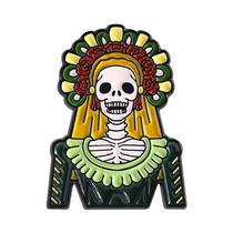 Pins De Esmalte E Broches De Crânio Catrina Do Dia Dos Mortos, Joias De Lapela Para Festival