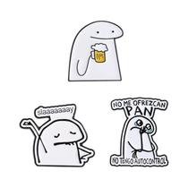 Pins De Esmalte E Broches De Metal Com Personagens Tristes E a Frase 'No Tengo Autocontrol',