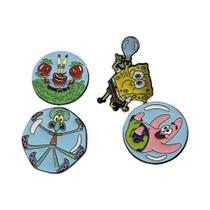 Pins De Lapela De Personagens De Desenhos Animados Para Crianças, 4 Peças, Emblemas Colecionáveis