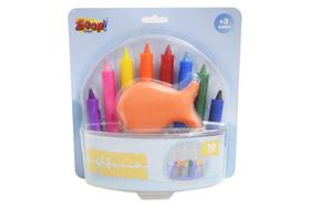 Pintando no Banho Kit C/8 Lápis De Cera + Esponja Zoop Toys