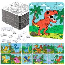 Pinte seus próprios quebra-cabeças de dinossauro, pacote com 24 Realspring Pinte seus próprios quebra-cabeças de dinossauro, pacote com 24 Realspring