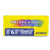 Pintura a Dedo 06 Cores 15ml Acrilex - 11315