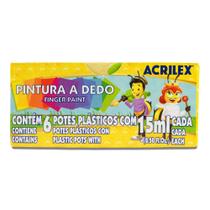 Pintura a Dedo Acrilex 30ml 6 Cores 11306