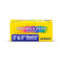 Pintura a dedo Acrilex com 6 cores 30ml