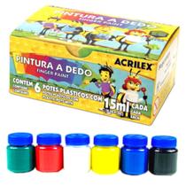 Pintura a Dedo com 6 Unidades 15ml Cada - Acrilex