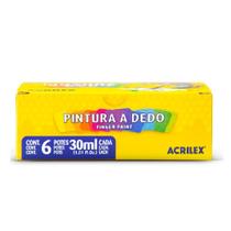 Pintura Acrilex a Dedo 6 Cores 30ml