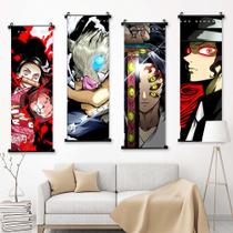 Pintura de parede pendurada em tela Scroll Demon Slayer Anime 4 Panels
