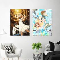 Pintura de pôster Set Your Lie in April Anime 40x60cm, 2 unidades
