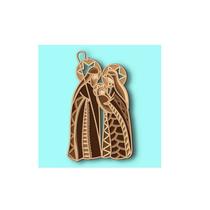 Pintura decorativa Birth Manger Wood Christmas Family