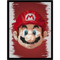 Pintura decorativa Mario Bros 30x40cm Moldura de madeira