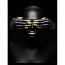 Pintura decorativa: Mulher artística, 30x40cm, moldura de madeira