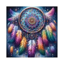 Pintura Diamante DIY Paisagem Apanhador De Sonhos Mosaico De Penas Com Strass Presentes De Feriado