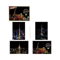 Pintura DIY De Cena Noturna Colorida 20x14cm Atrações Mundiais Para Crianças E Adultos Presente De